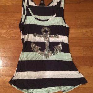 Nautical striped tank top